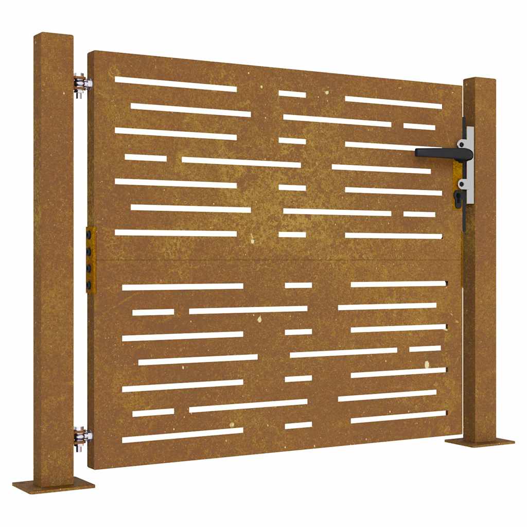 vidaXL Poort 105x105 cm vierkant cortenstaal