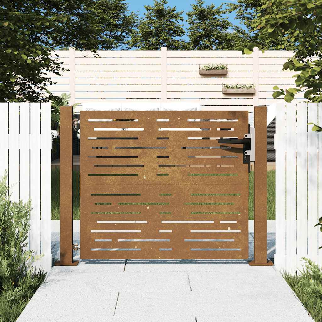vidaXL Gartentor 105x105 cm Cortenstahl Quadratisches Design