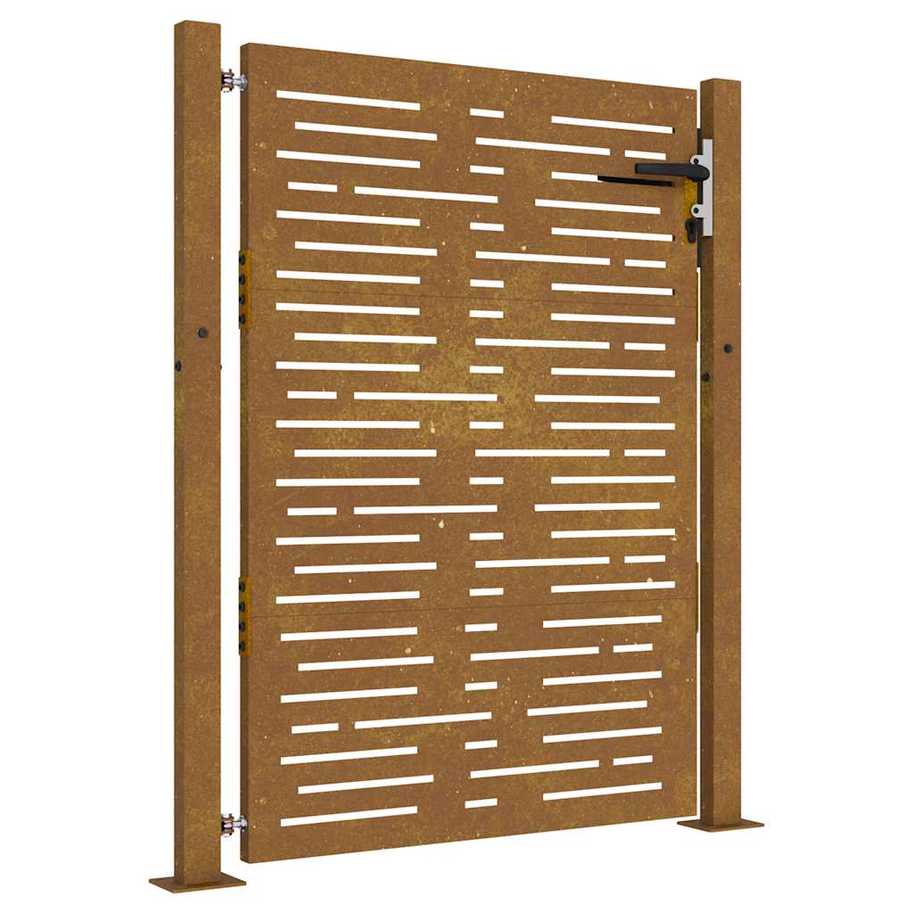 vidaXL Zahradní branka 105 x 155 cm cortenová ocel Pruhy