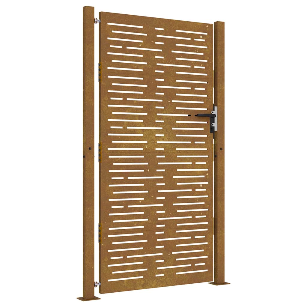 vidaXL Zahradní branka 105 x 180 cm cortenová ocel Pruhy