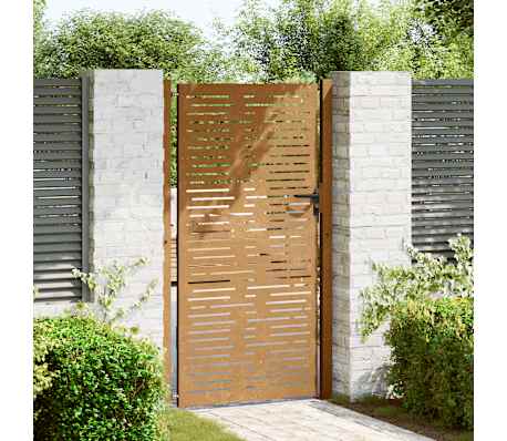 vidaXL Puutarhaportti 105x180 cm Corten-ter&auml;s neli&ouml;nmuotoinen