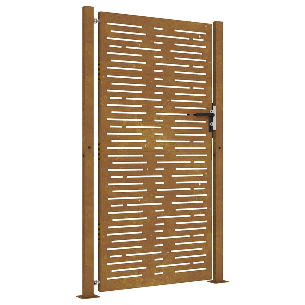 vidaXL Zahradní branka 105 x 205 cm cortenová ocel Pruhy