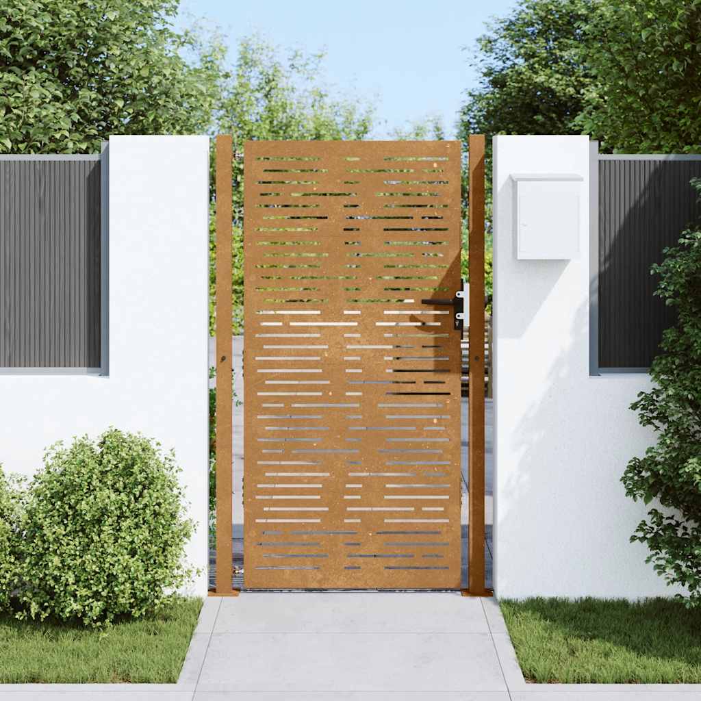 vidaXL Gartentor 105x205 cm Cortenstahl Quadratisches Design