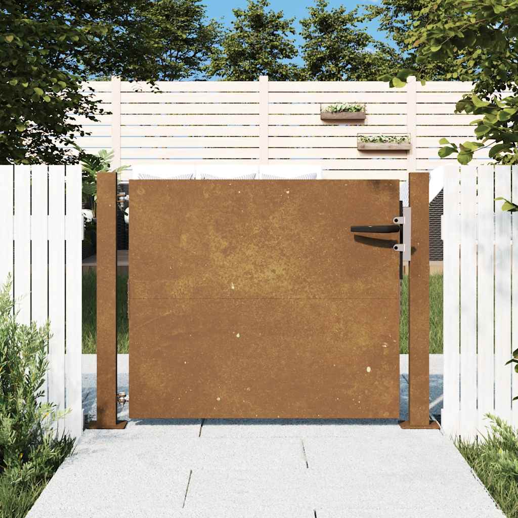 vidaXL Poartă pentru grădină, 105x105 cm, oțel corten