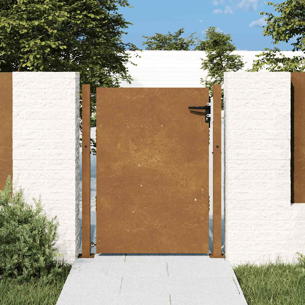 Portail de jardin 105x130 cm acier corten