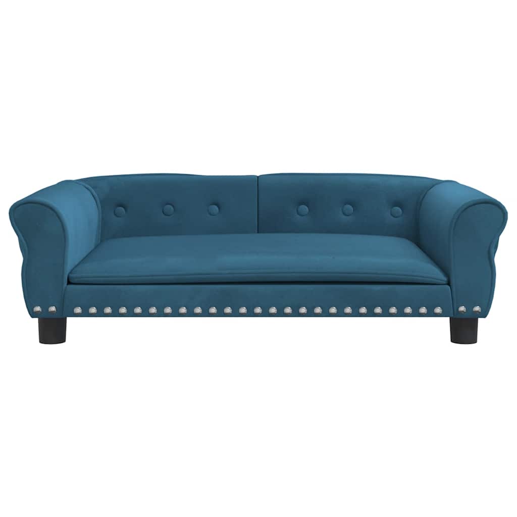 vidaXL Hondenmand 95x55x30 cm fluweel blauw afbeelding