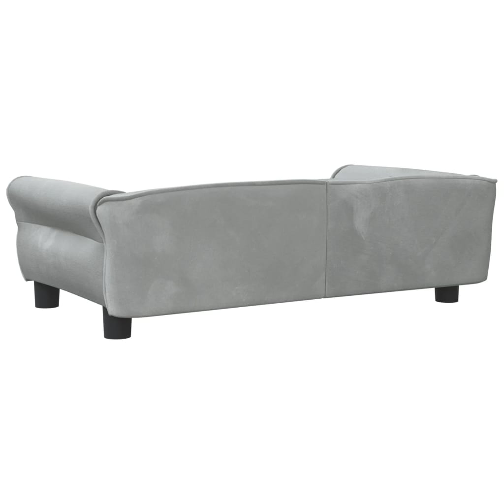 Canapé gris clair en velours pour chien - 95x55x30 cm