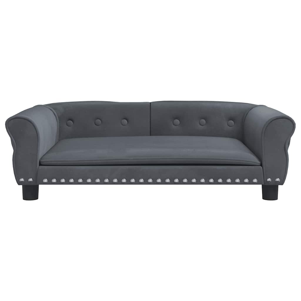 vidaXL Hondenmand 95x55x30 cm fluweel donkergrijs afbeelding