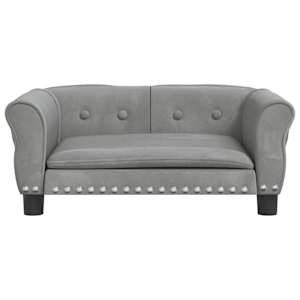 vidaXL Lettino per Cani Grigio Chiaro 70x45x30 cm in Velluto