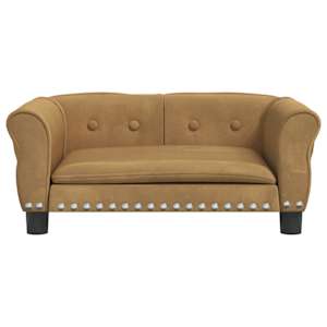 vidaXL Pat de c&acirc;ini, maro, 70x45x30 cm, catifea