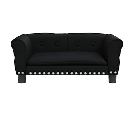 vidaXL Cama para perros de cuero sint&eacute;tico negra 70x45x30 cm