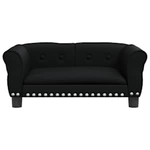 vidaXL Cama para perros de cuero sint&eacute;tico negra 70x45x30 cm