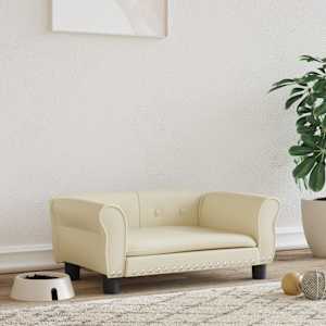 Pasja postelja krem 70x45x30 cm umetno usnje