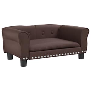 Pelíšek pro psy hnědý 70 x 45 x 30 cm umělá kůže - obrázek 2