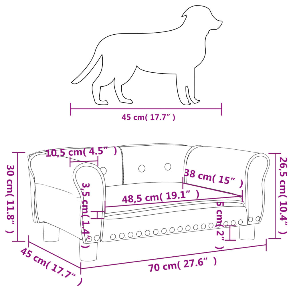 Prečunoliktava - Tev un tavai dzīvei - gulta suņiem, brūna, 70x45x30 cm, mākslīgā āda