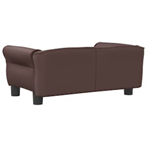 Pelíšek pro psy hnědý 70 x 45 x 30 cm umělá kůže - obrázek 5