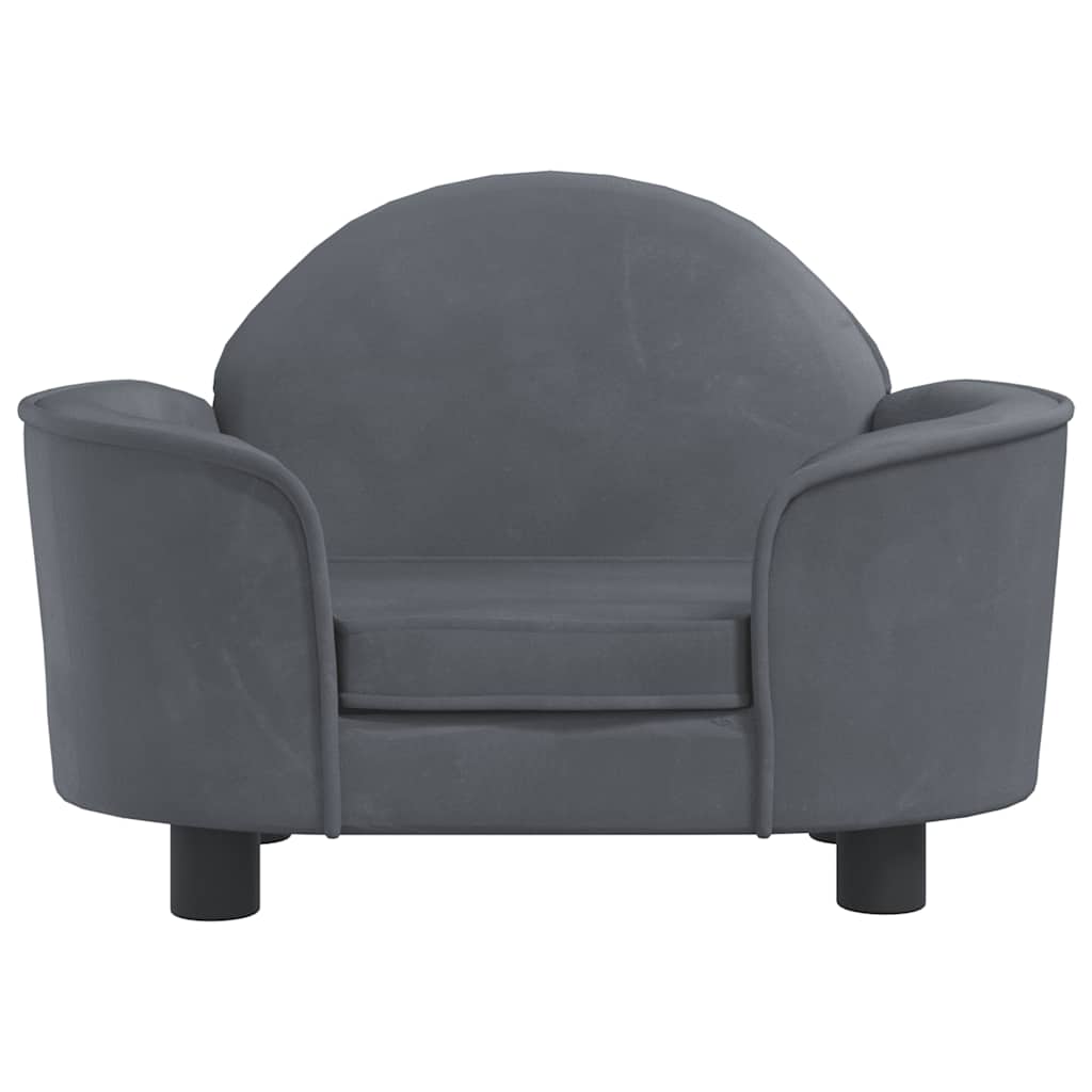 vidaXL Hondenmand 66x40x45 cm fluweel donkergrijs afbeelding