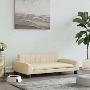 Pelíšek pro psy krémový 90 x 53 x 30 cm textil - obrázek 1