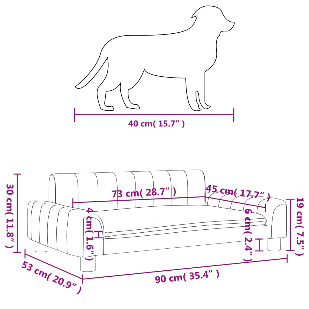 Prečunoliktava - Tev un tavai dzīvei - gulta suņiem, brūna, 90x53x30 cm, mākslīgā āda