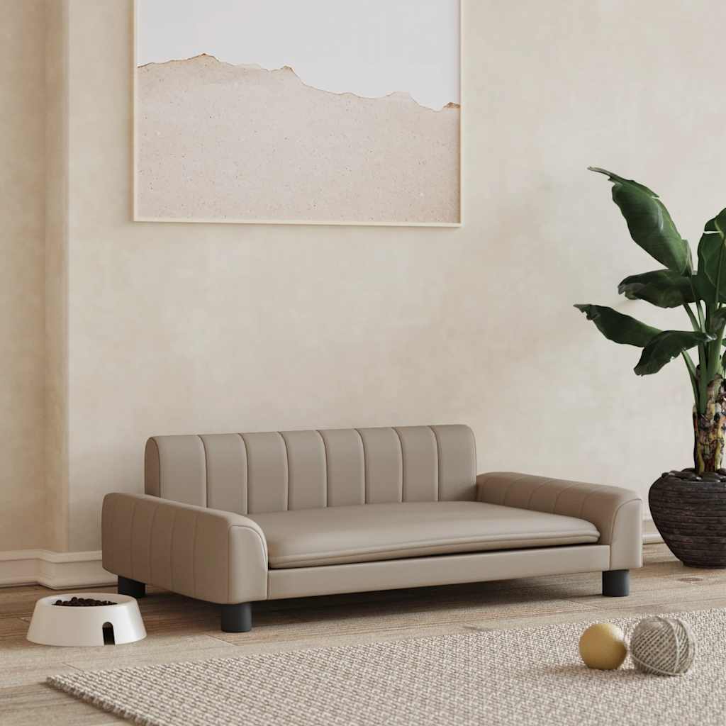 Lit pour chien cappuccino 90x53x30 cm similicuir