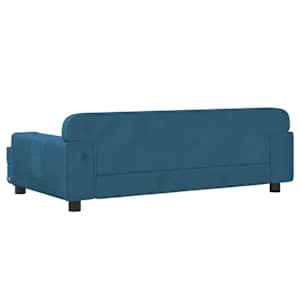 Pelíšek pro psy modrý 90 x 53 x 30 cm samet - obrázek 5
