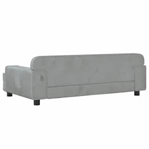 Pelíšek pro psy světle šedý 90 x 53 x 30 cm samet - obrázek 5