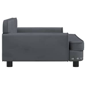 Pelíšek pro psy tmavě šedý 90 x 53 x 30 cm samet - obrázek 4