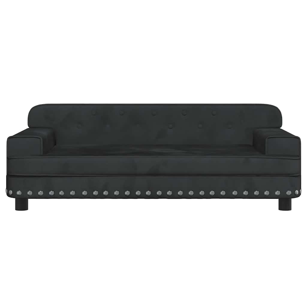 vidaXL Pat de câini, negru, 90x53x30 cm, catifea