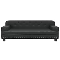 vidaXL Cama para perros de cuero sint&eacute;tico negra 90x53x30 cm