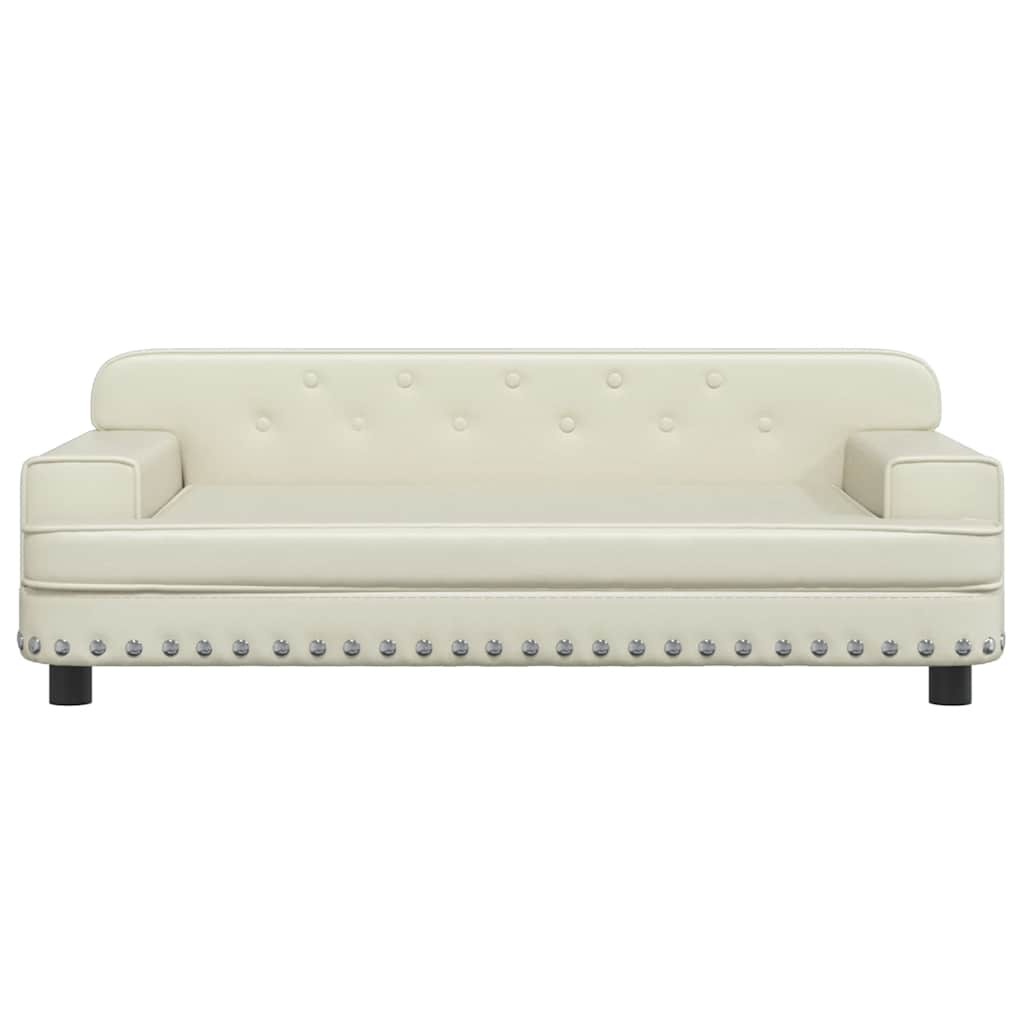 vidaXL Hondenmand 90x53x30 cm kunstleer crèmekleurig afbeelding