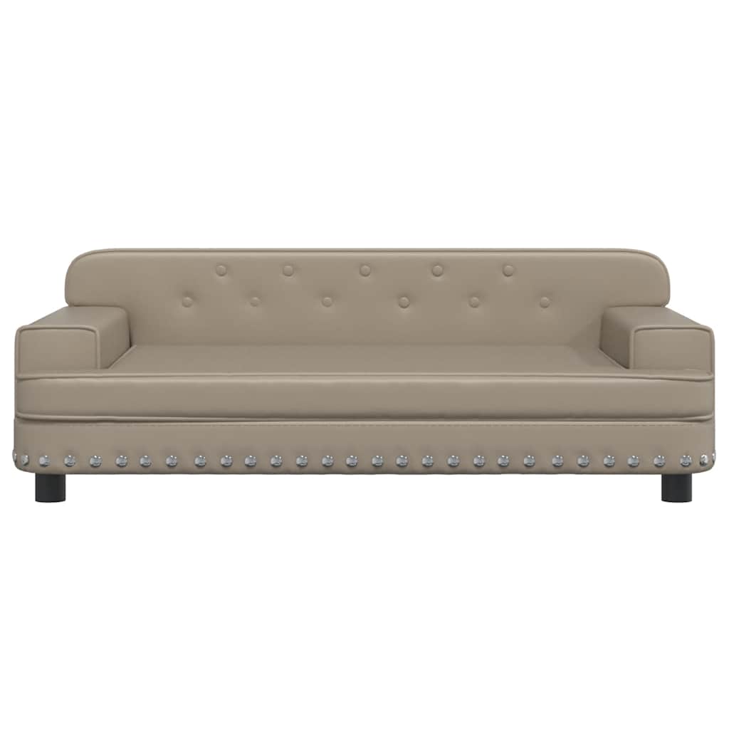 vidaXL Hondenmand 90x53x30 cm kunstleer cappuccinokleurig afbeelding