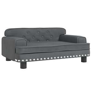 Pelíšek pro psy tmavě šedý 70 x 45 x 30 cm samet - obrázek 2