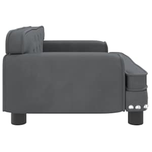 Pelíšek pro psy tmavě šedý 70 x 45 x 30 cm samet - obrázek 4