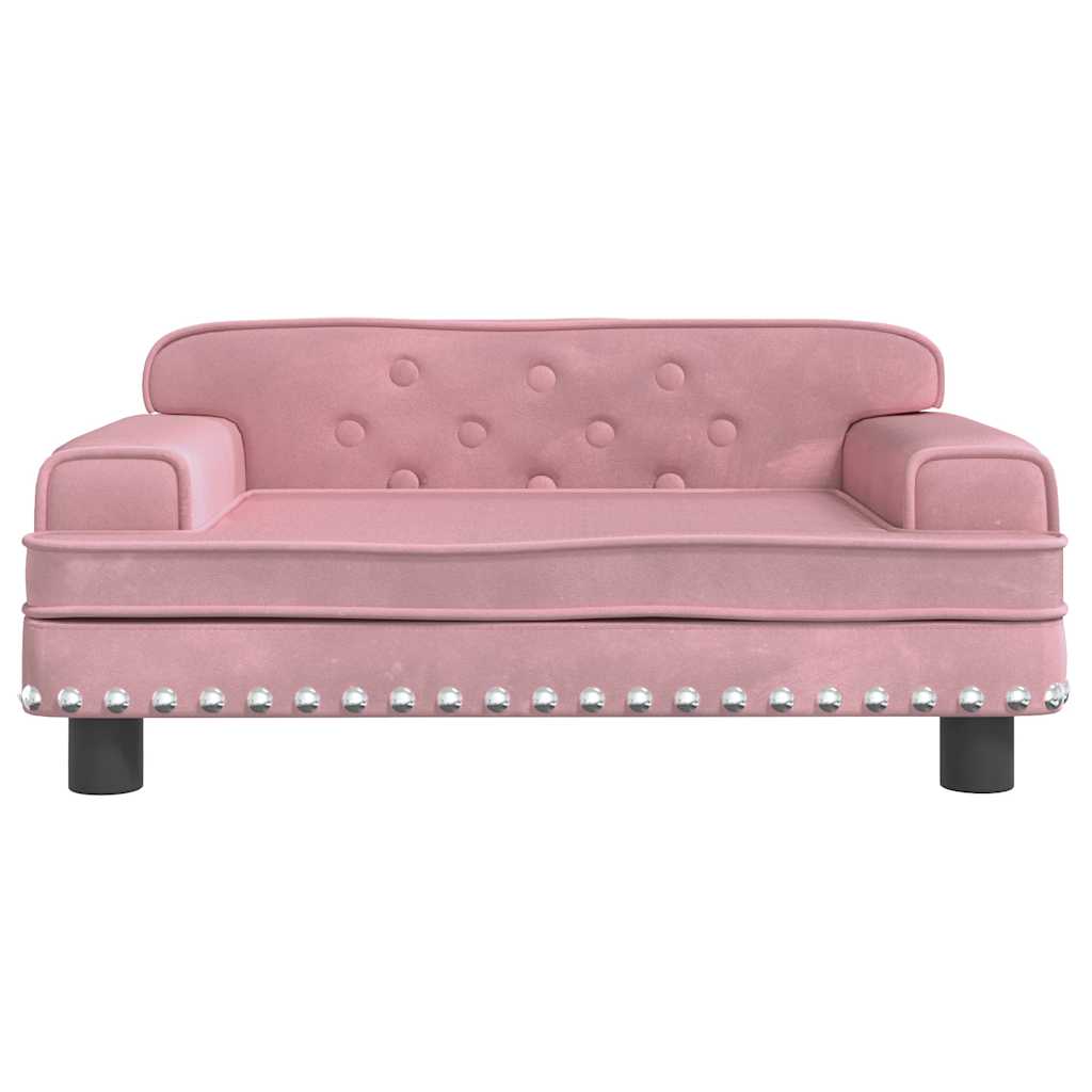 vidaXL Hondenmand 70x45x30 cm fluweel roze afbeelding
