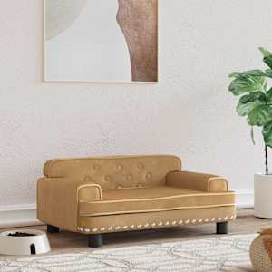 Pasja postelja rjava 70x45x30 cm žamet