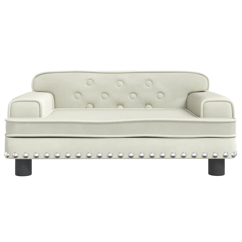 vidaXL Hondenmand 70x45x30 cm fluweel crèmekleurig afbeelding