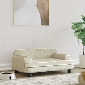 Pelíšek pro psy krémový 70 x 45 x 30 cm samet - obrázek 1