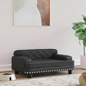 Pasja postelja črna 70x45x30 cm umetno usnje