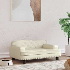 Pasja postelja krem 70x45x30 cm umetno usnje