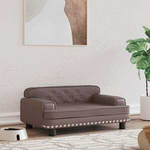 Pelíšek pro psy hnědý 70 x 45 x 30 cm umělá kůže - obrázek 1