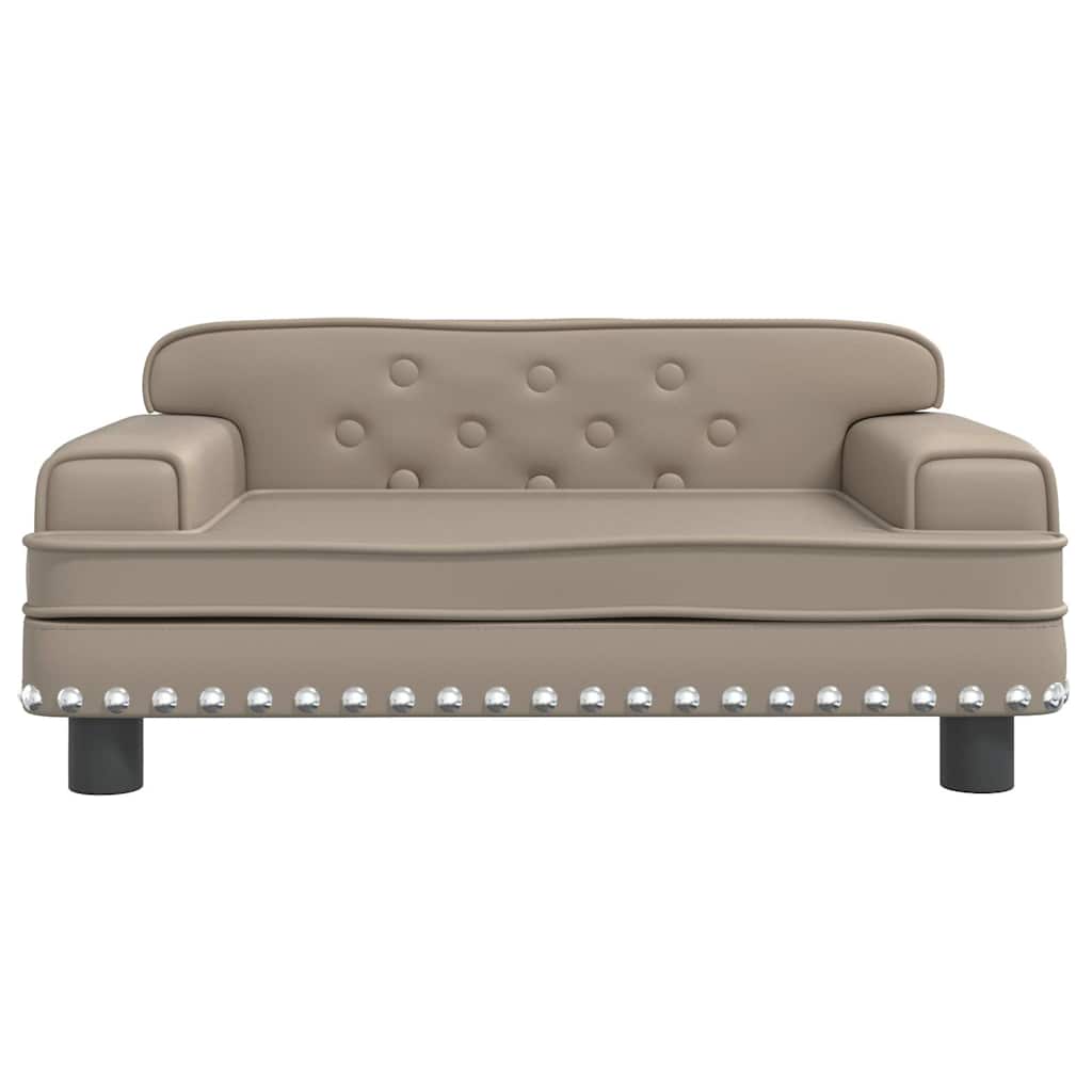 vidaXL Pat de câini, cappuccino, 70x45x30 cm, piele ecologică