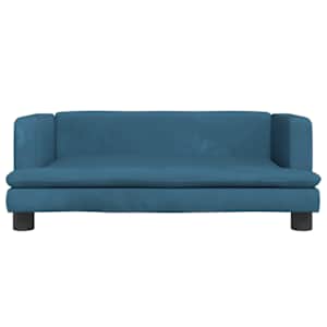 Pelíšek pro psy modrý 80 x 45 x 30 cm samet - obrázek 3