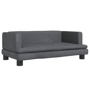 Pelíšek pro psy tmavě šedý 80 x 45 x 30 cm samet - obrázek 2