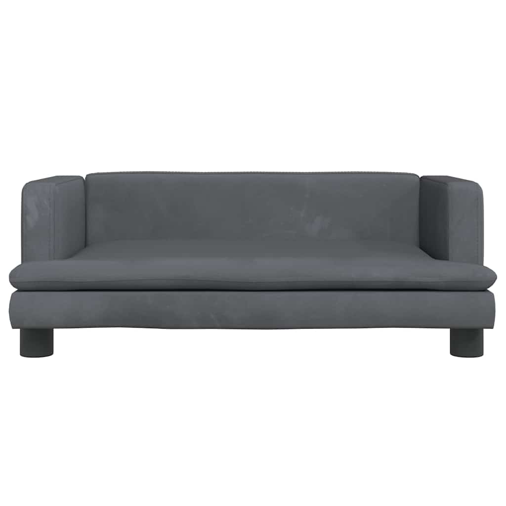 vidaXL Hondenmand 80x45x30 cm fluweel donkergrijs afbeelding
