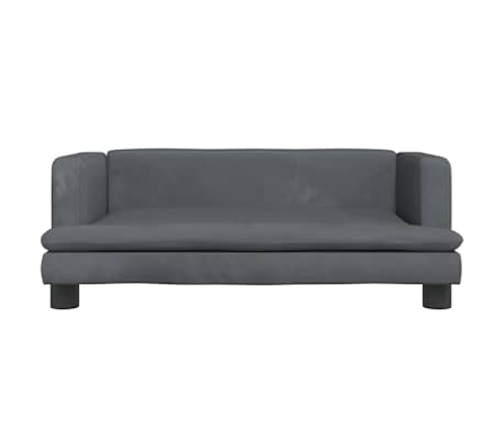 vidaXL Lit pour chien gris fonc&eacute; 80x45x30 cm velours
