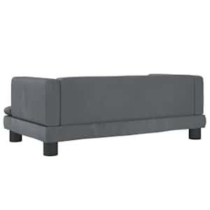 Pelíšek pro psy tmavě šedý 80 x 45 x 30 cm samet - obrázek 5
