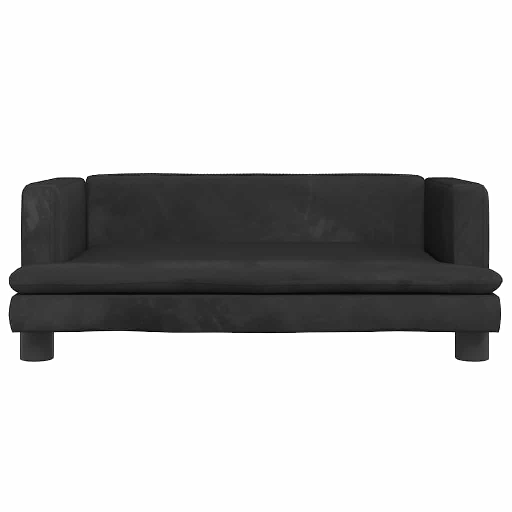 vidaXL fekete bársony kutyaágy 80 x 45 x 30 cm