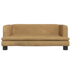 Pelíšek pro psy hnědý 80 x 45 x 30 cm samet - obrázek 3