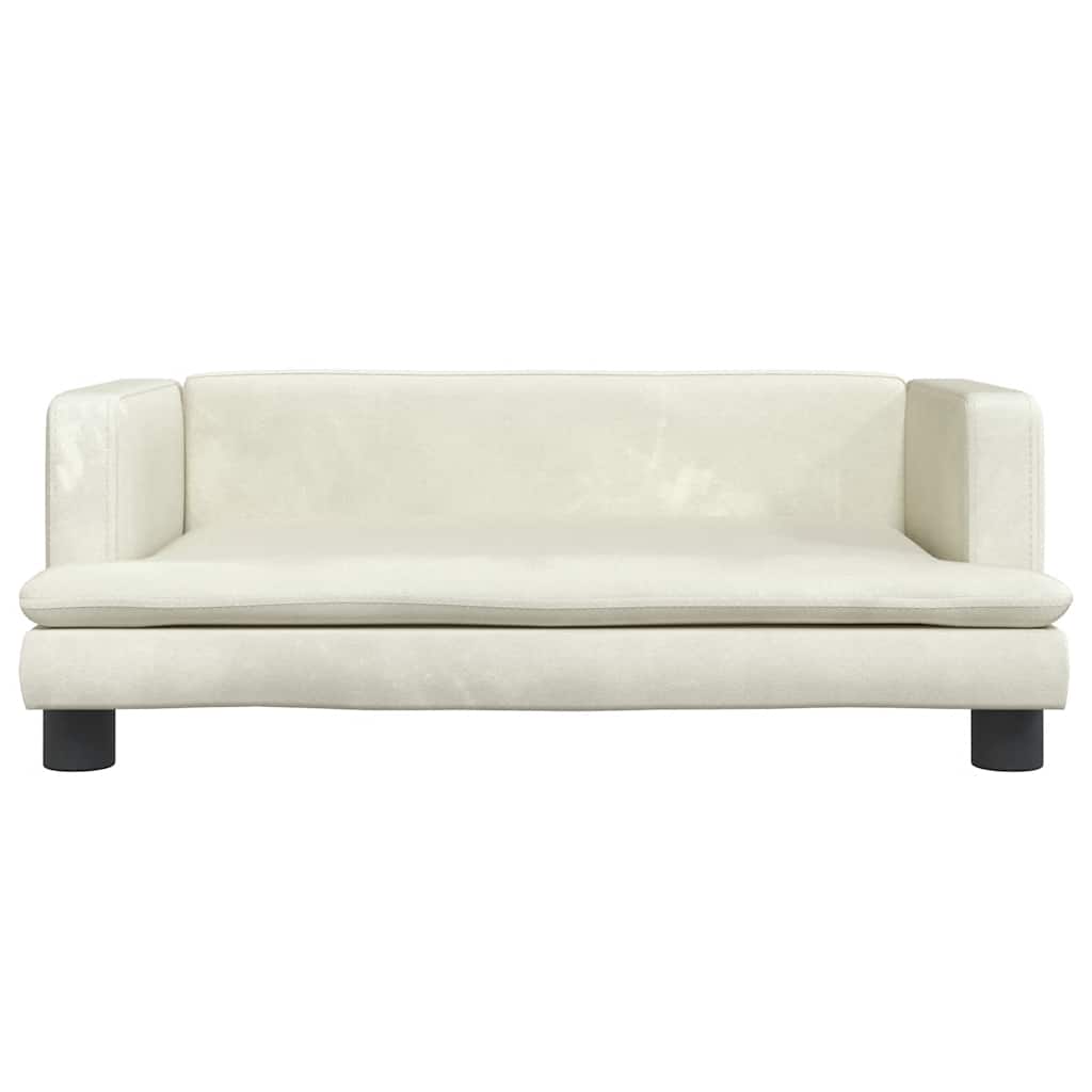 vidaXL Hondenmand 80x45x30 cm fluweel crèmekleurig afbeelding