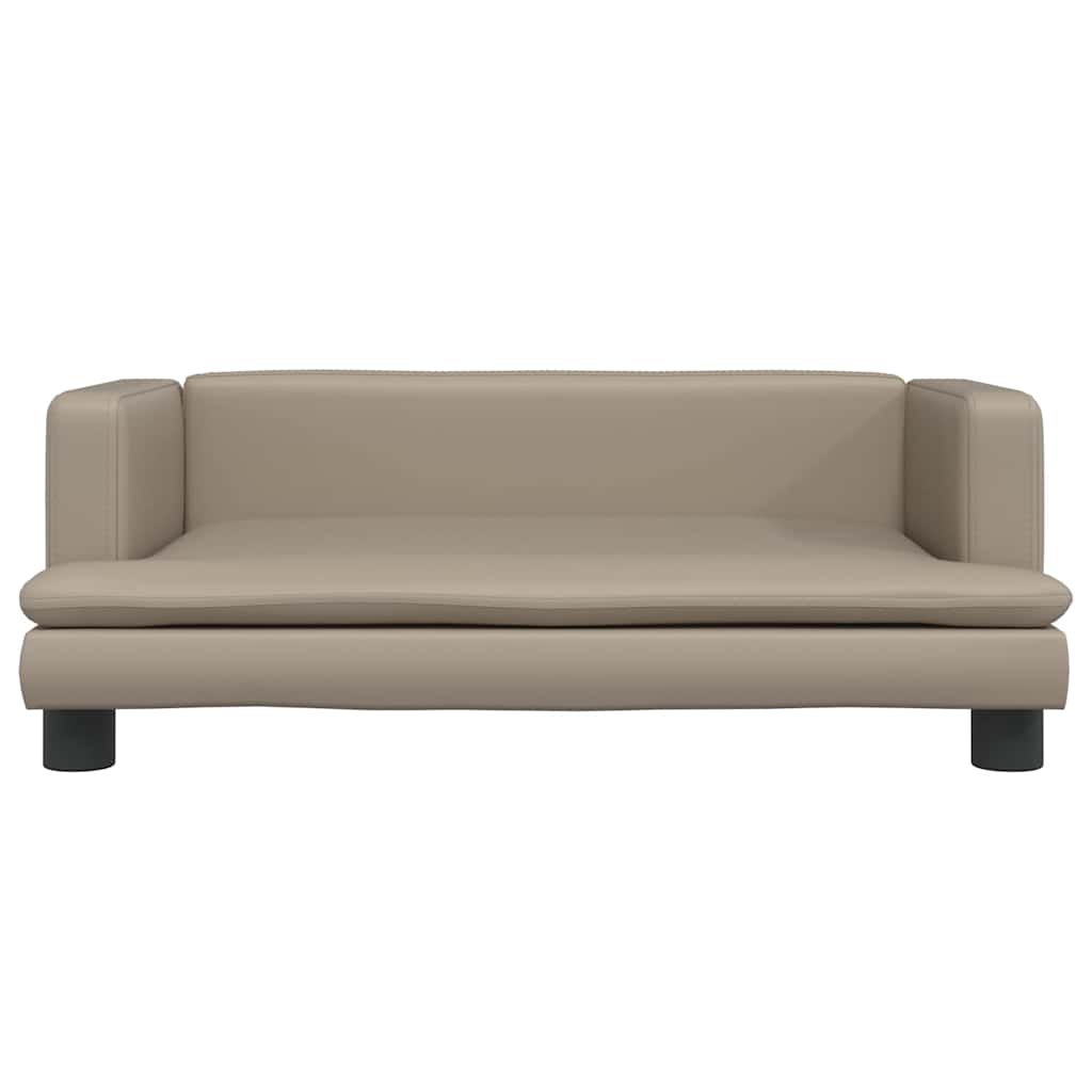 vidaXL Pat de câini, cappuccino, 80x45x30 cm, piele ecologică